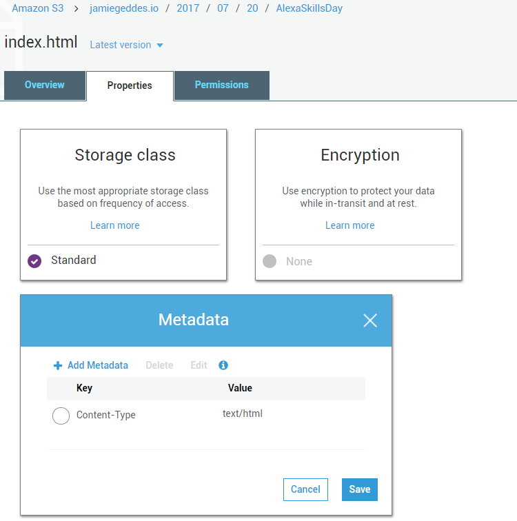 S3 object metadata